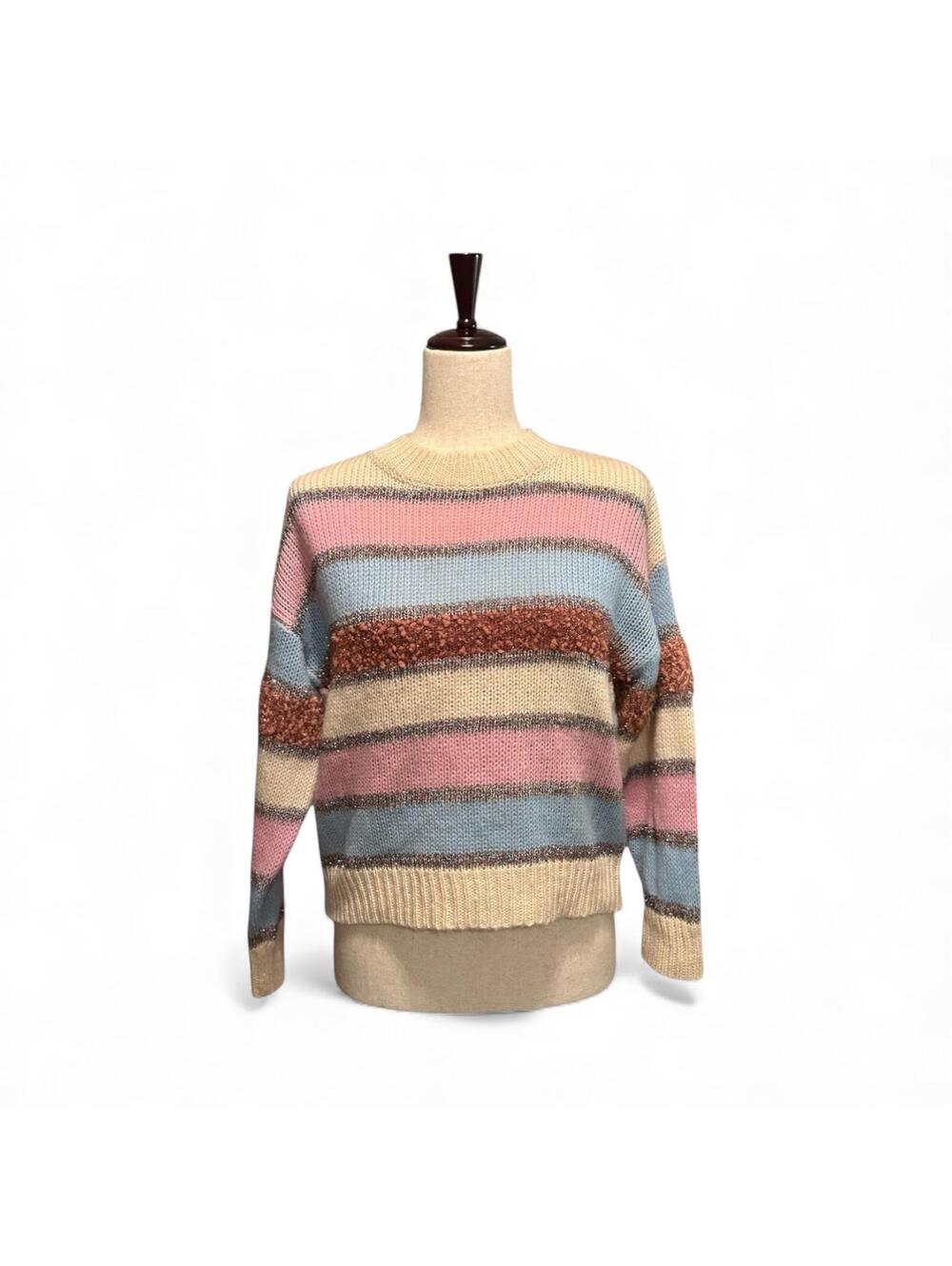 Cotton Emporium Striped Crew Neck Sweater Size XS - Picture 3 of 5